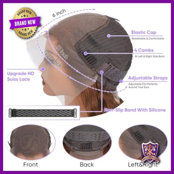 13x6 Lace Front Wig Human Hair 200 Density Body Wave Glueless 12 Inch